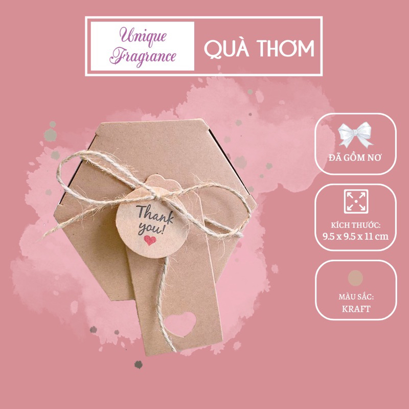 Hộp kraft - 50 hộp giấy kraft - hộp lục giác kraft - UNIQUE FRAGRANCE