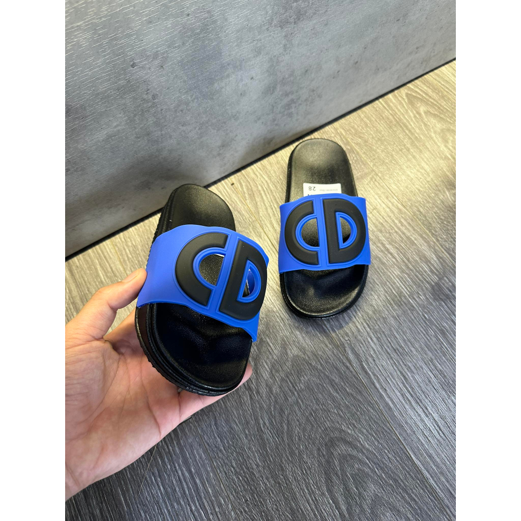 Dép dio xanh trẻ nhỏ  Dép lê quai ngang cho bé trai bé gái  từ 4 đến 14 tuổi sz 26-35