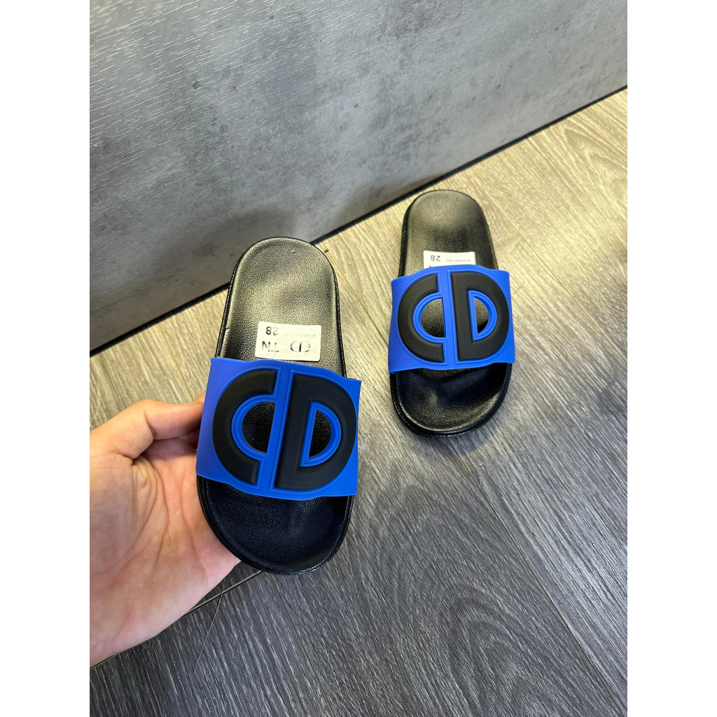 Dép dio xanh trẻ nhỏ  Dép lê quai ngang cho bé trai bé gái  từ 4 đến 14 tuổi sz 26-35