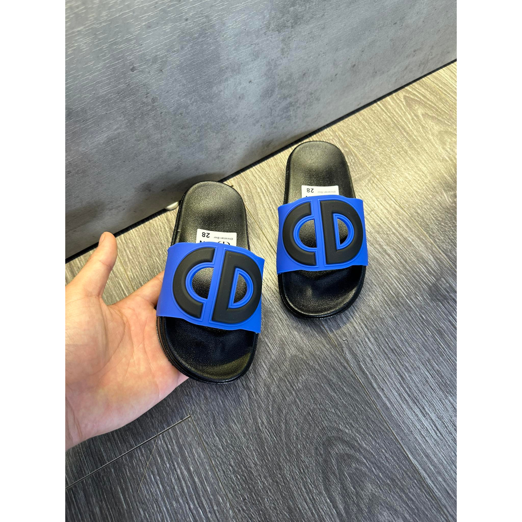 Dép dio xanh trẻ nhỏ  Dép lê quai ngang cho bé trai bé gái  từ 4 đến 14 tuổi sz 26-35