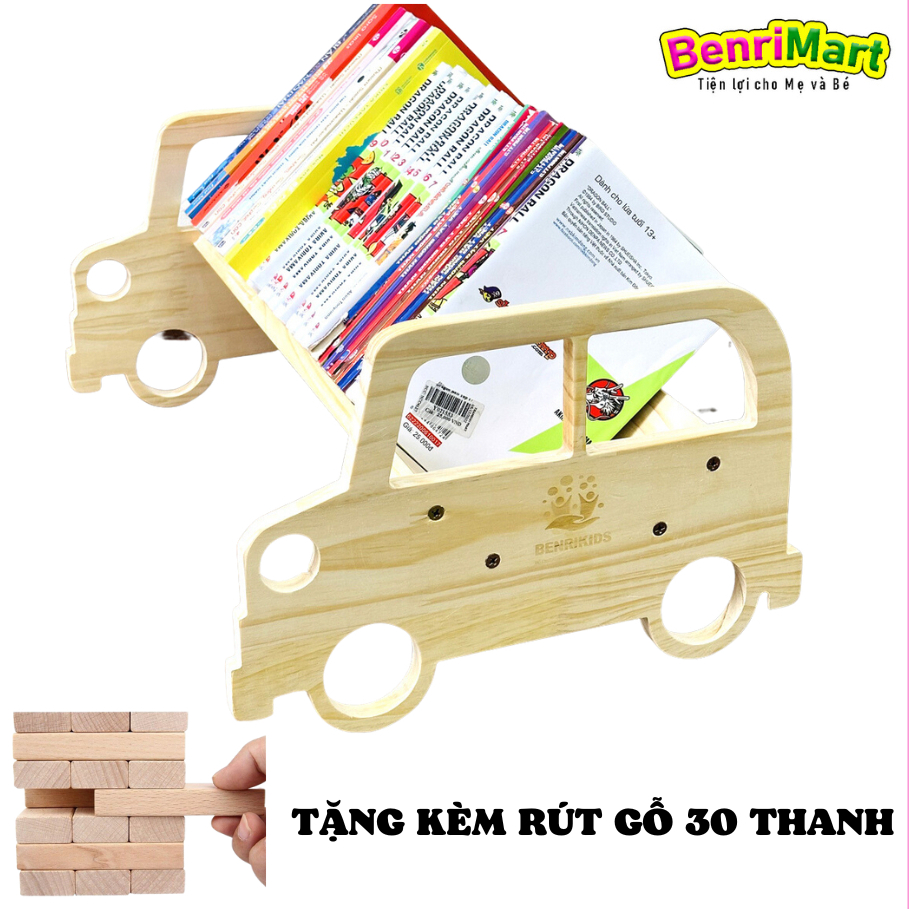 (TẶNG KÈM BỘ RÚT GỖ 30 THANH) Kệ Sách Để Bàn Bằng Gỗ Đa Năng Benrikids Có Thể Lắp Đặt Dễ Dàng, Tiện Lợi