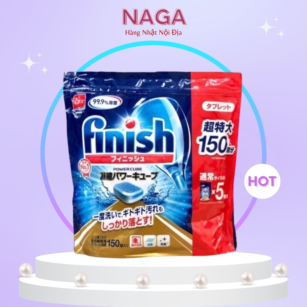 Viên rửa bát Finish Power Cube nội địa nhật Bản  dành cho máy rửa bát