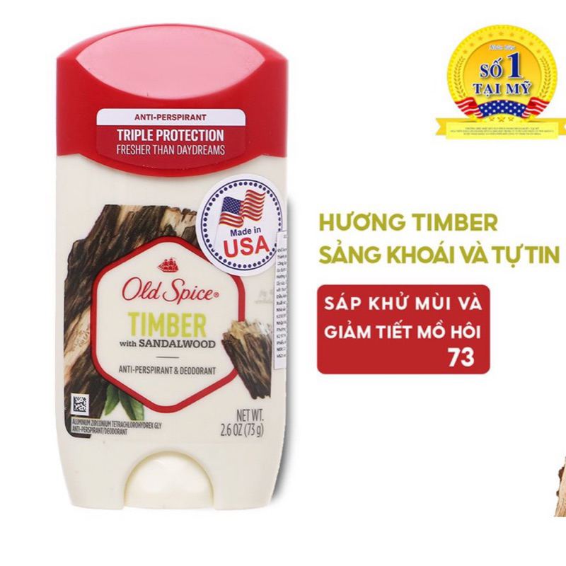 Sáp khử mùi Old Spice Timber 73g