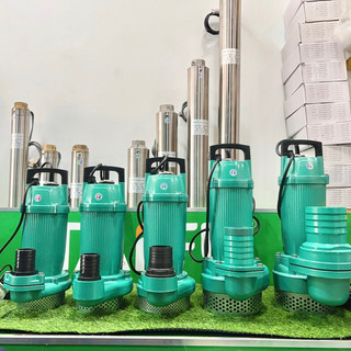 Máy bơm chìm, bơm tõm lưu lượng 750w, 1.1kw, 1.5kw, thân nhôm sơn tĩnh điện taifu - bảo hành 1 năm, máy bơm nước chìm