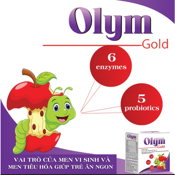Olym Gold - Men tiêu hóa hỗ trợ tăng cường tiêu hóa thức ăn, giúp ăn ngon và hấp thu dinh dưỡng H/20gói