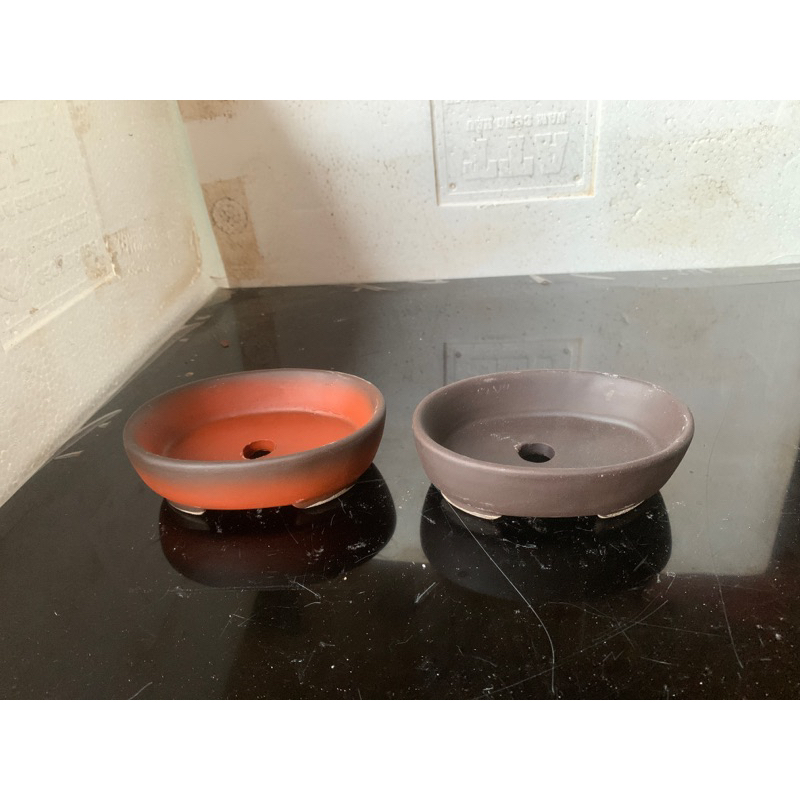 chậu oval cạn gốm bát tràng 11x8x3cm trồng cây mini đẹp
