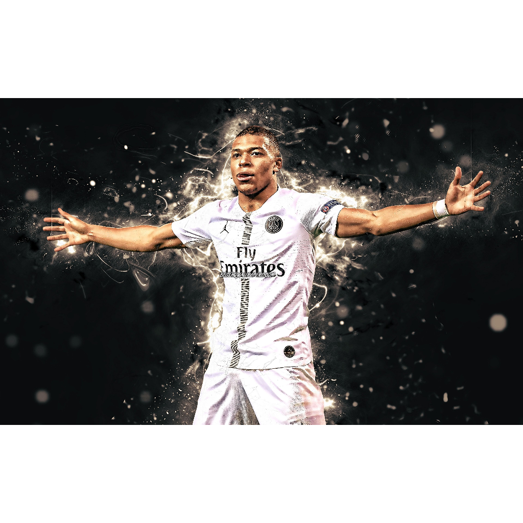 Poster dán tường, tranh cầu thủ siêu sao bóng đá Kylian Mbappe Ms:123