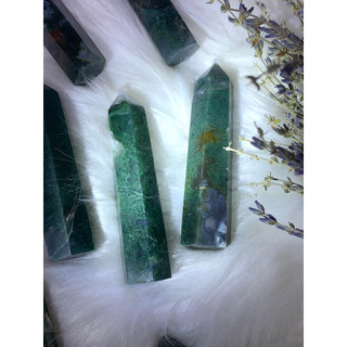 Trụ đá rêu xanh - Moss Agate 7-8cm