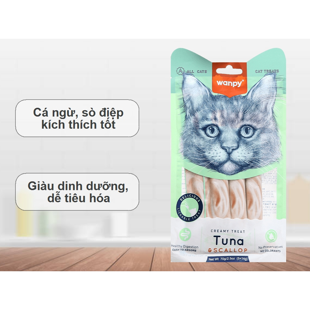 Súp Thưởng Wanpy Treat Cho Mèo Thơm Ngon Gói 70g