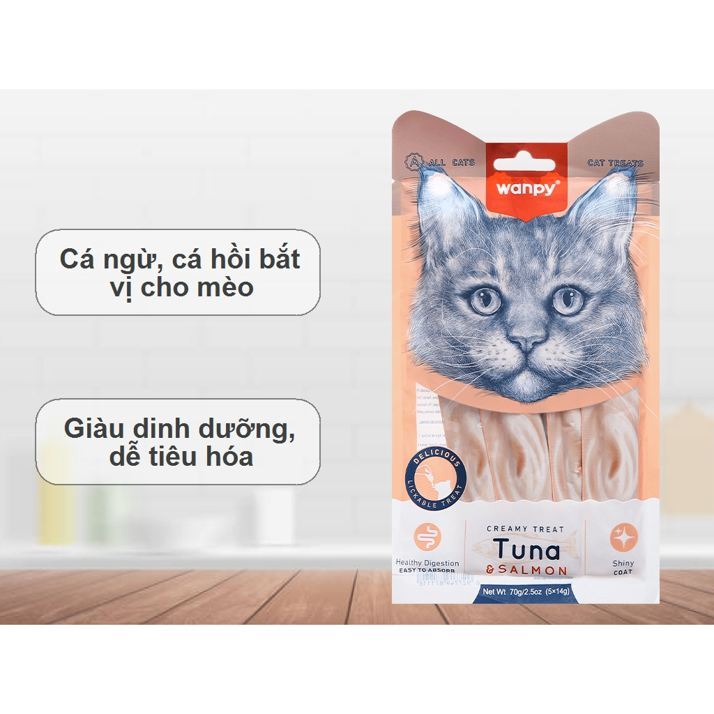 Súp Thưởng Wanpy Treat Cho Mèo Thơm Ngon Gói 70g