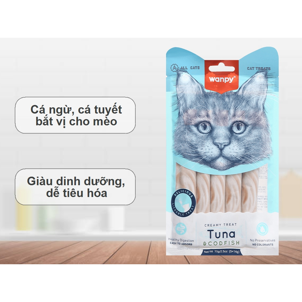 Súp Thưởng Wanpy Treat Cho Mèo Thơm Ngon Gói 70g