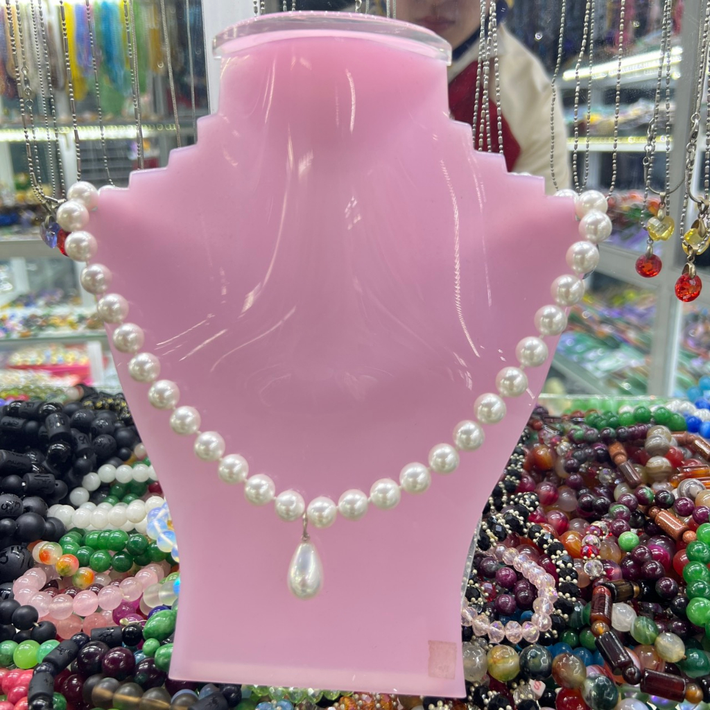 Dây Chuyền Đá Trai Nhân Tạo Đẹp Sang Trọng Quý Phái Dành Cho Mẹ bà