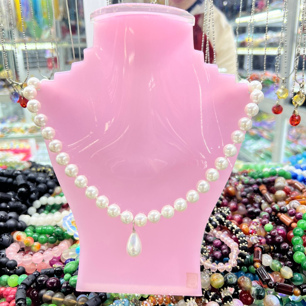 Dây Chuyền Đá Trai Nhân Tạo Đẹp Sang Trọng Quý Phái Dành Cho Mẹ bà