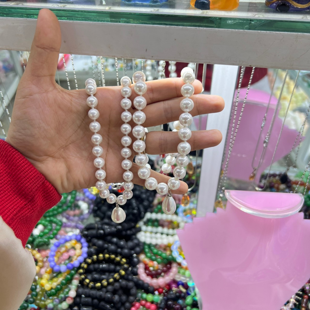 Dây Chuyền Đá Trai Nhân Tạo Đẹp Sang Trọng Quý Phái Dành Cho Mẹ bà