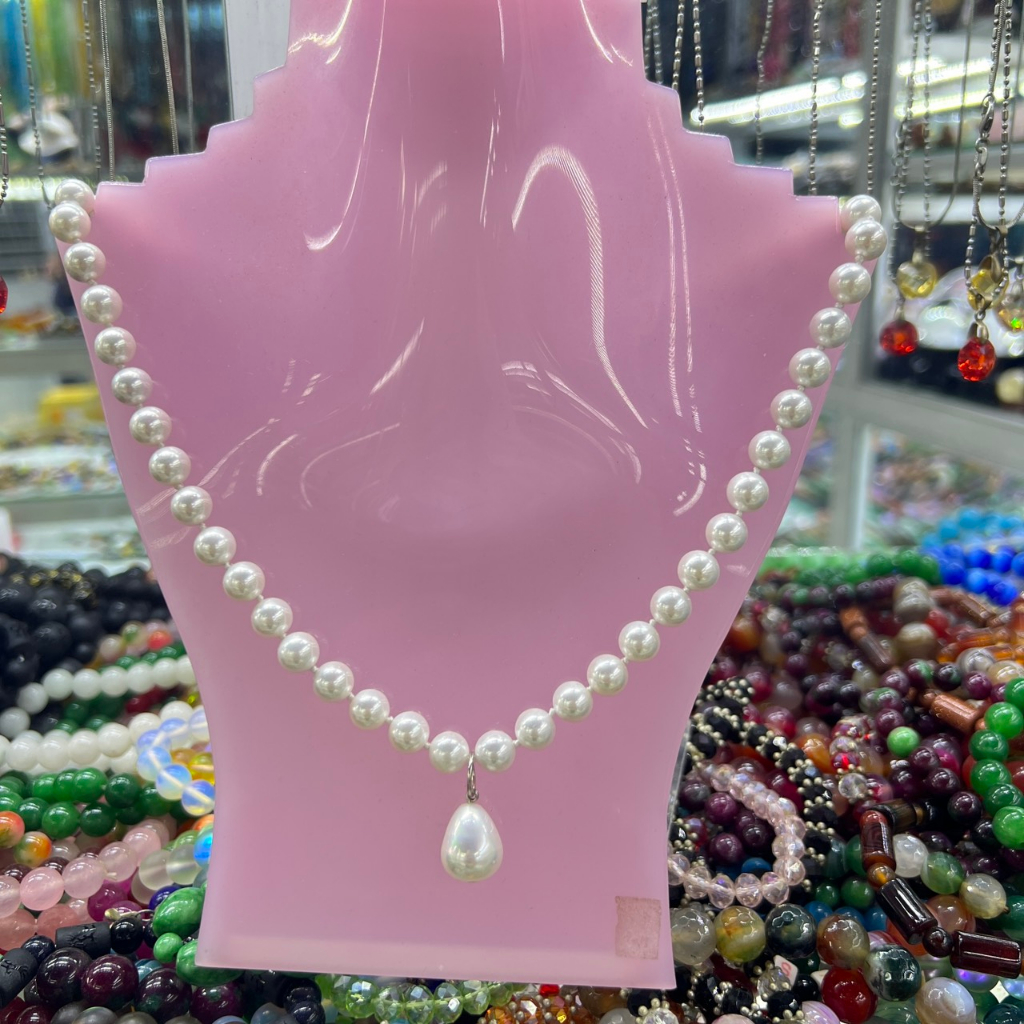 Dây Chuyền Đá Trai Nhân Tạo Đẹp Sang Trọng Quý Phái Dành Cho Mẹ bà