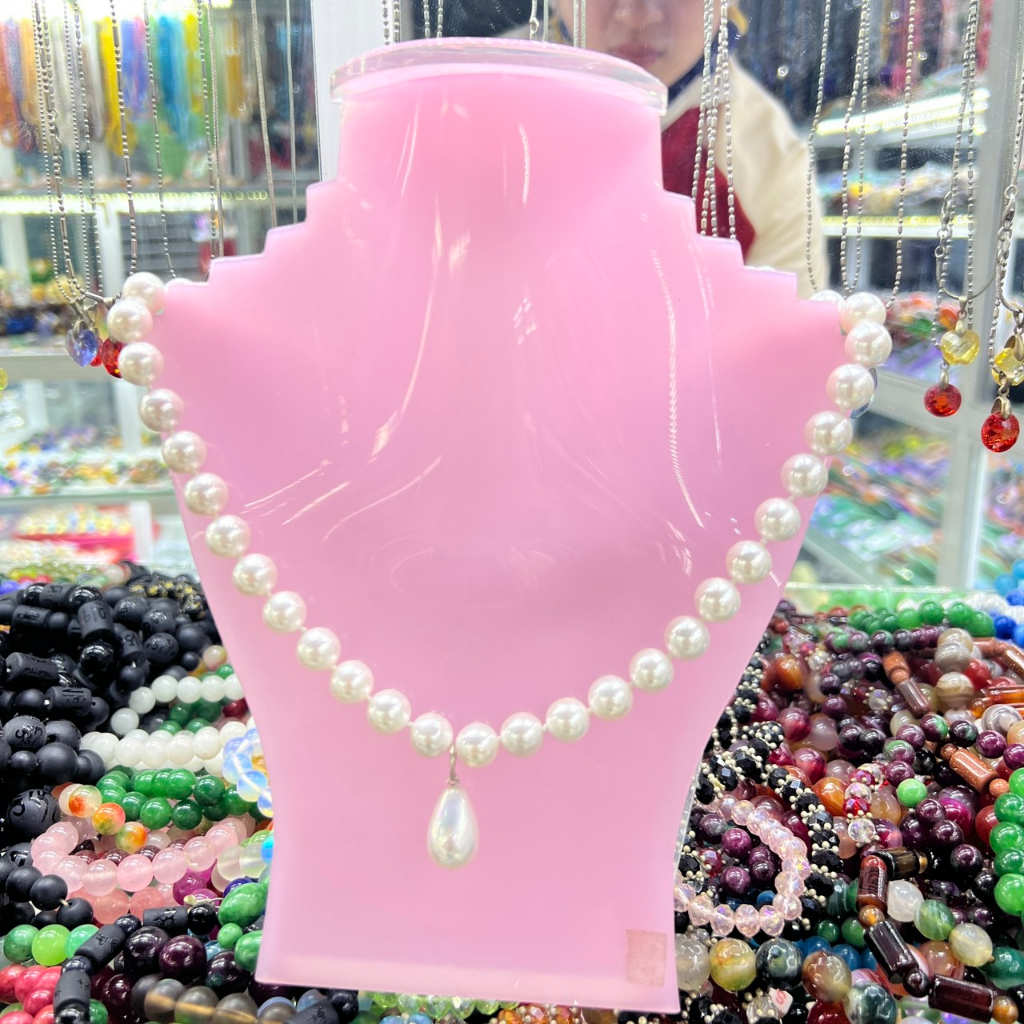 Dây Chuyền Đá Trai Nhân Tạo Đẹp Sang Trọng Quý Phái Dành Cho Mẹ bà