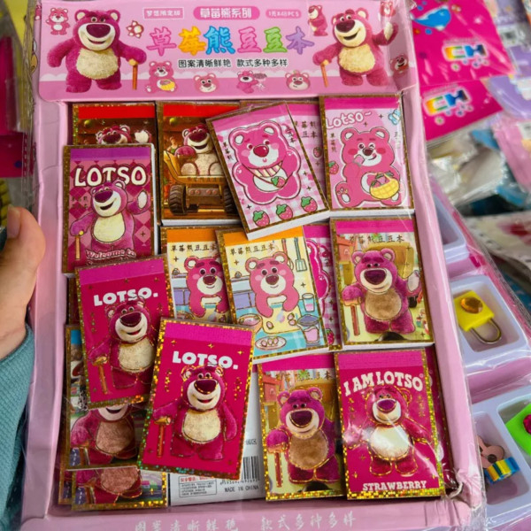 Sổ sticker gấu dâu mini, sổ cute mini