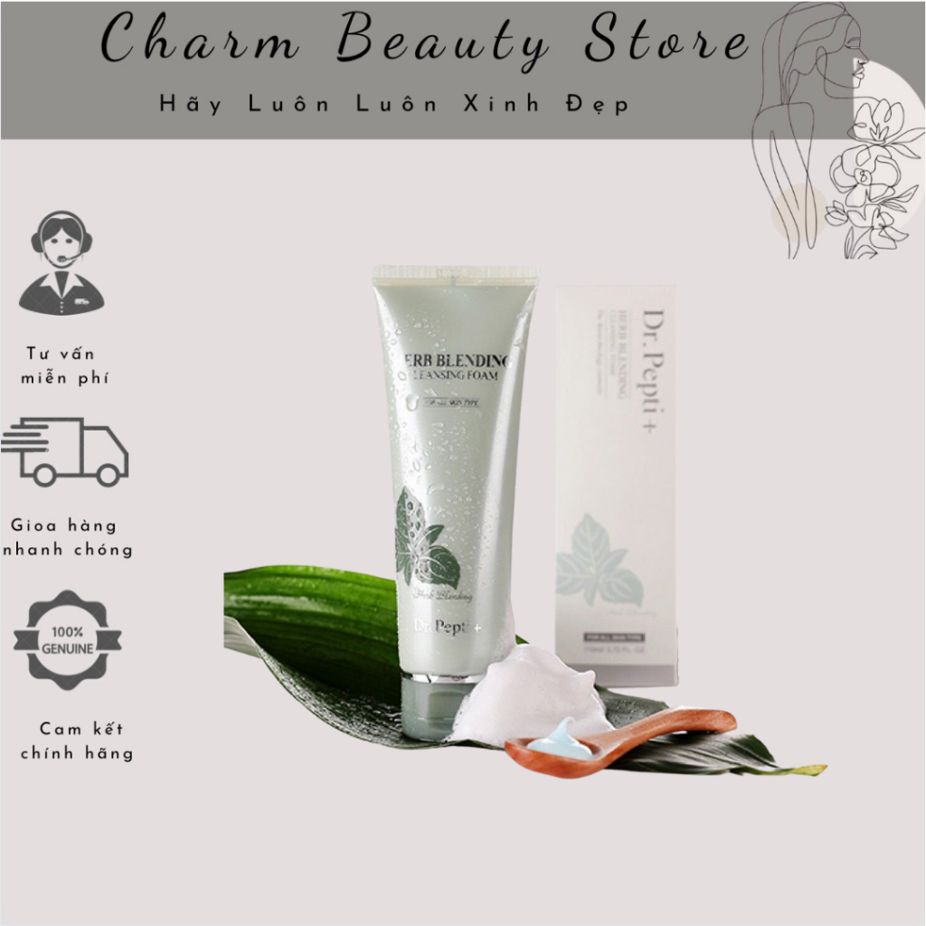 Sữa Rửa Mặt Dr Pepti Bạc Hà Herb Blending Cleansing Foam 110ml