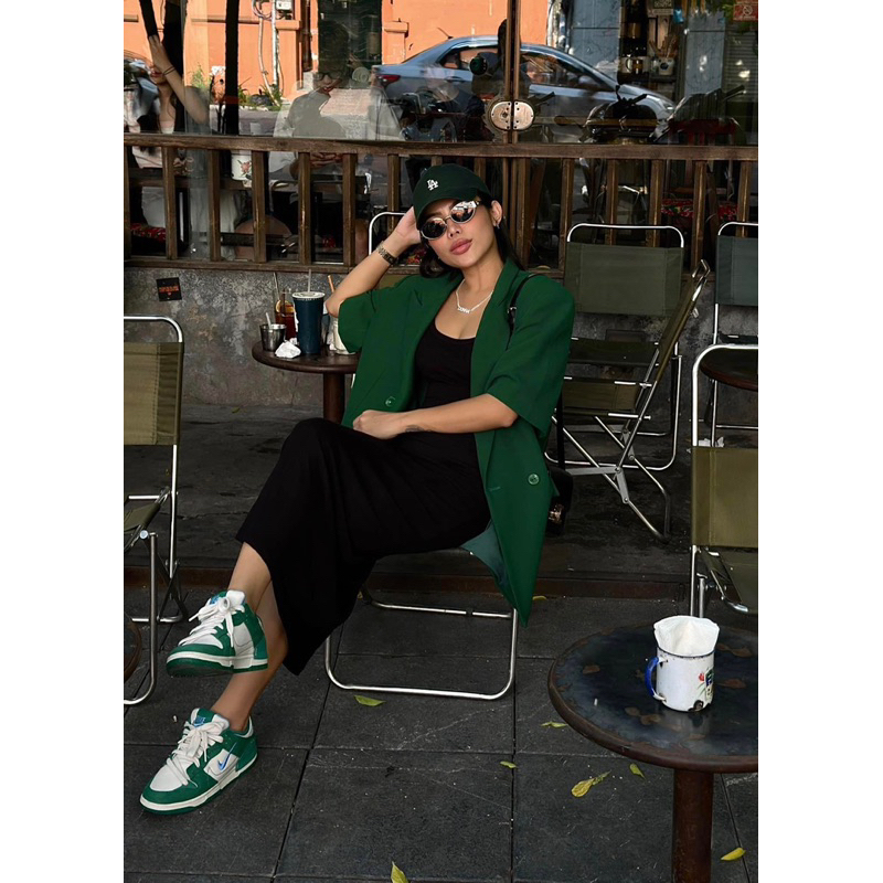 | Chang Tròn | Sét Blazer kèm Đầm Dây Bigsize