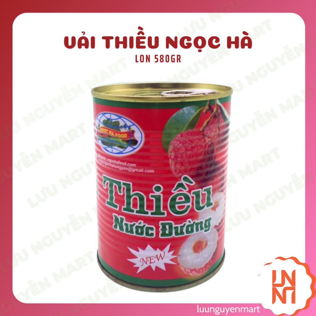 Vải Ngâm Nước Đường Đóng Hộp Ngọc Hà - Hộp 580gr