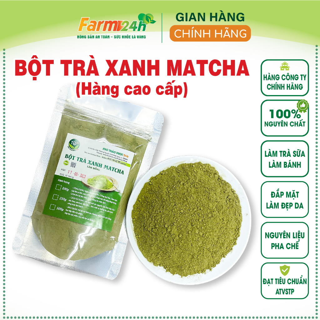 Bột trà xanh matcha nguyên chất đắp mặt làm đẹp da, pha chế đồ uống, làm bánh rất thơm ngon | Fam24h
