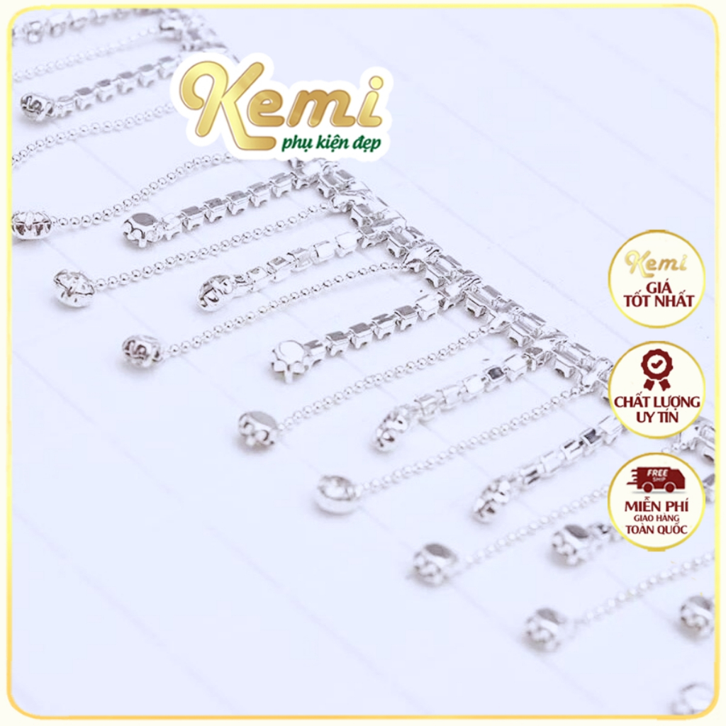 Xoàn dây đá giọt nước rơi toòng teng xen kẽ nguyên cuộn giá tốt
