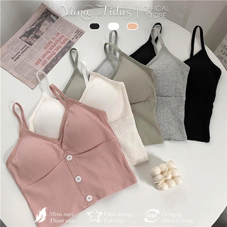 Áo Bra Hai Dây Croptop YUNA, Bra Chất Xịn Có Mút Ngực Len Tăm