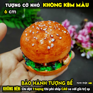 Tượng tô màu  BÁNH MỲ KẸP THỊT size M, thạch cao trắng (Không kèm màu), luyện vẽ, decor