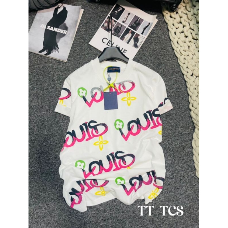 Áo phông chữ L sắc màu hàng QC