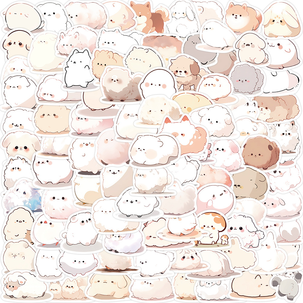 Set 90 chiếc sticker chống nước GẤU BÔNG DỄ THƯƠNG dán mũ bảo hiểm laptop xe máy đàn guitar vali bình nước - Tanpopo