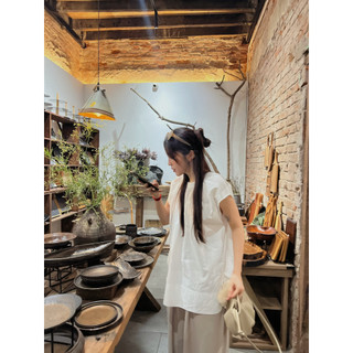Áo sơ mi cổ tròn sát nách SM-6328