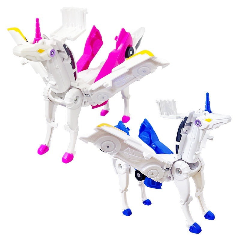 Ô Tô Biến Hình Kỳ Lân Robot, Bộ 2 Xe Lắp Ráp Cho Bé