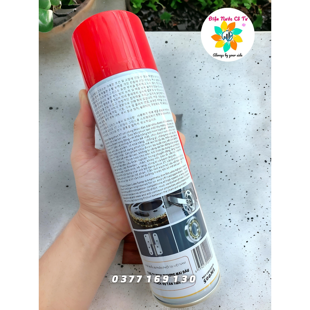Chai xịt dưỡng sên (xích) xe máy xe đạp 3T Chain Lube dung tích 500ml