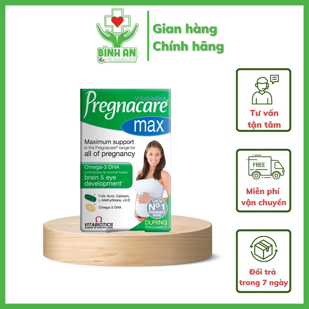 Vitamin tổng hợp cho bà bầu Pregnacare Max, Anh (84 viên) bổ sung Vitamin C, D3, DHA, Axit Folic