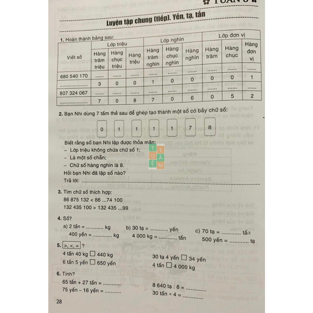 Sách - Bài tập nâng cao Toán 4