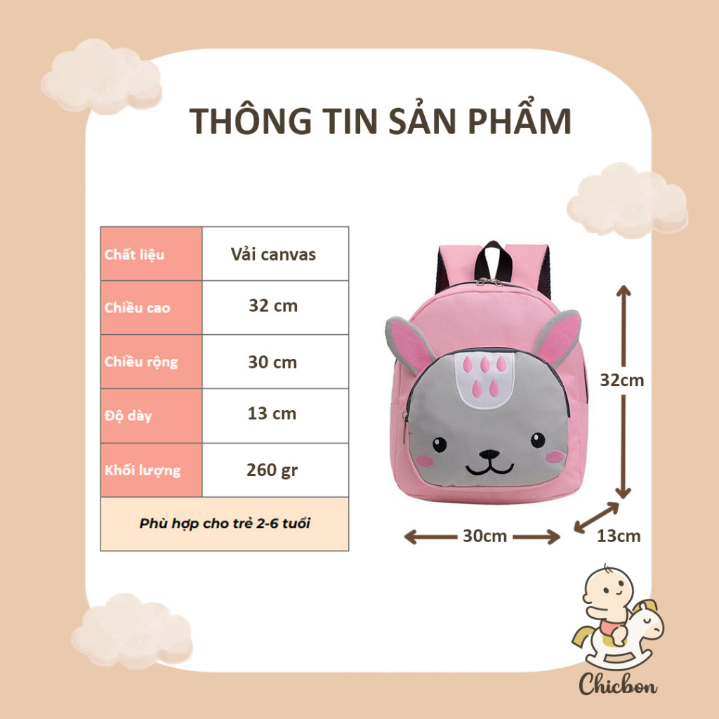 Balo trẻ em mẫu giáo, đi học, đi chơi cho bé trai, bé gái, phong cách Hàn Quốc, thiết kế hoạt hình dễ thương