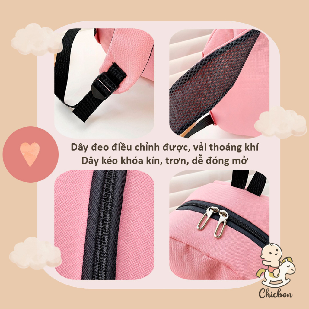 Balo trẻ em mẫu giáo, đi học, đi chơi cho bé trai, bé gái, phong cách Hàn Quốc, thiết kế hoạt hình dễ thương