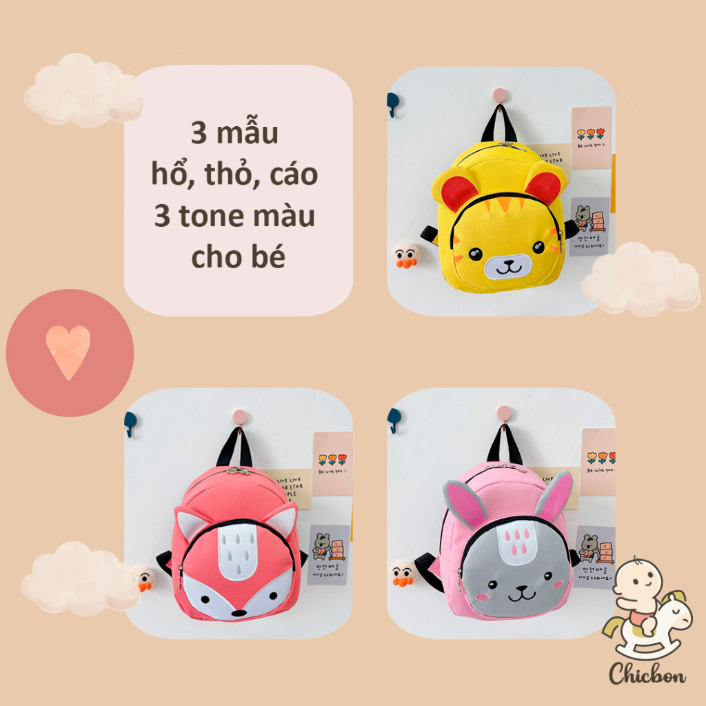 Balo trẻ em mẫu giáo, đi học, đi chơi cho bé trai, bé gái, phong cách Hàn Quốc, thiết kế hoạt hình dễ thương