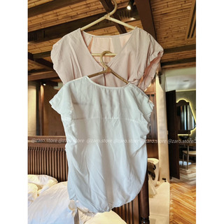 Áo lụa Hàn bo sau [HÌNH THẬT SHOP CHỤP]