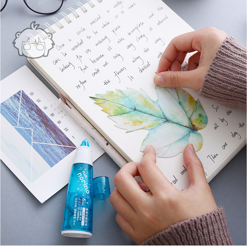 Băng dính, băng keo 2 mặt dạng bút kéo Norino - Có thể thay lõi - 8mx6mm - Dán giấy, DIY, trang trí notebook, planner...
