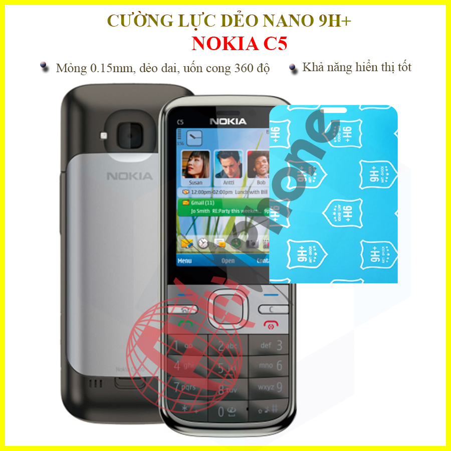 Dán cường lực dẻo nano trong hoặc nhám cho Nokia C5