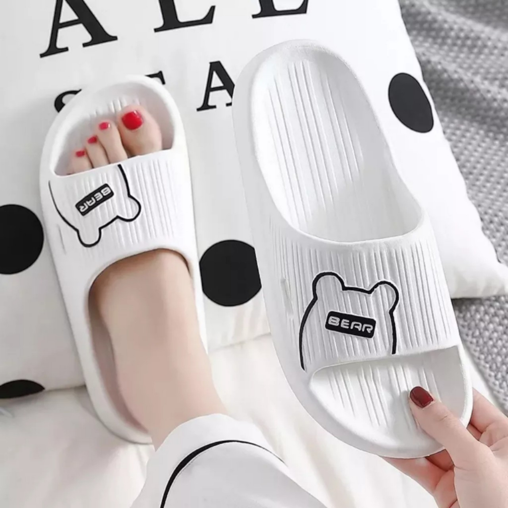 Dép quai ngang In Hình Gấu, đi trong văn phòng, dép đi trong nhà Gấu Bear , nhà tắm, đi biển
