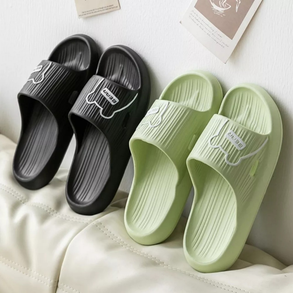 Dép quai ngang In Hình Gấu, đi trong văn phòng, dép đi trong nhà Gấu Bear , nhà tắm, đi biển