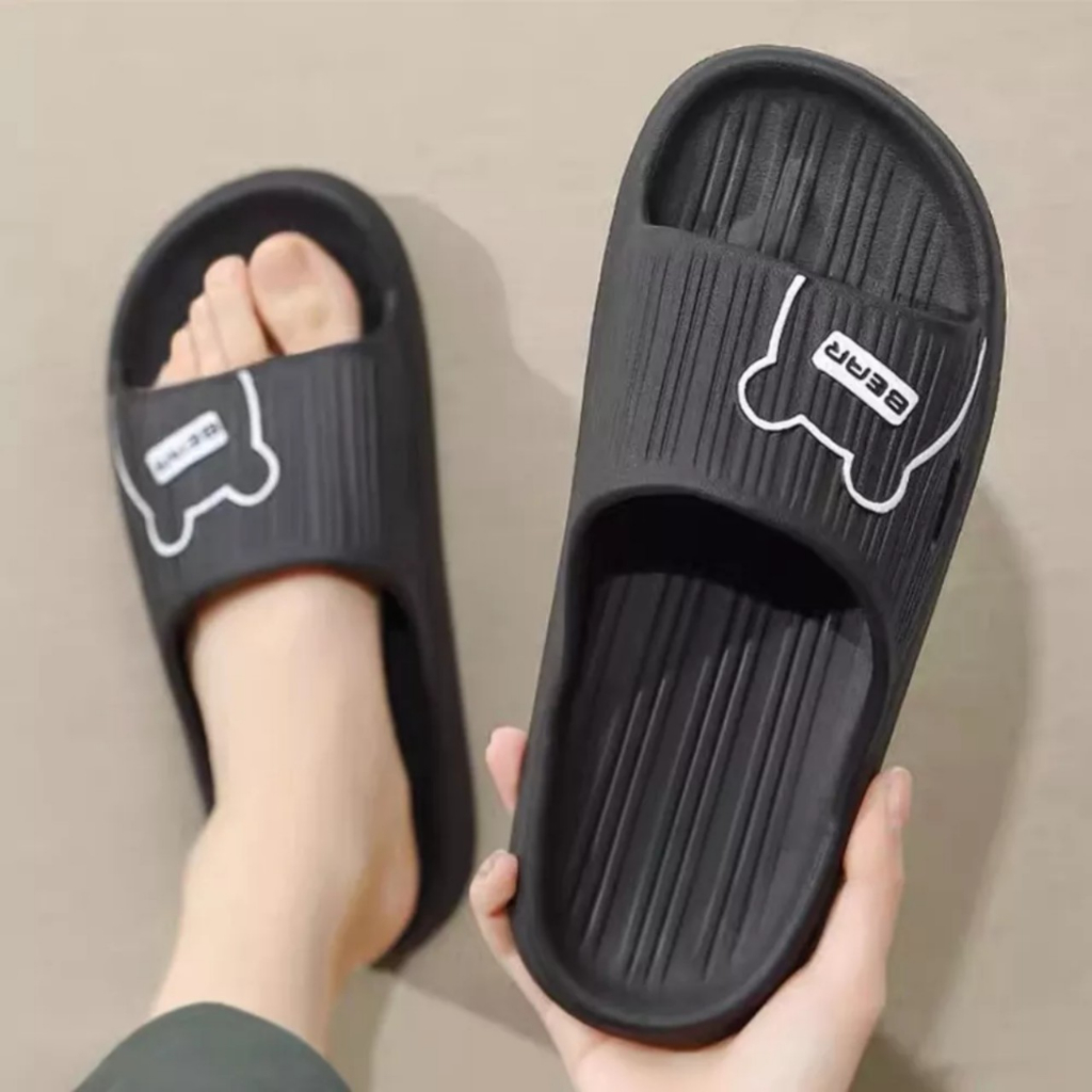 Dép quai ngang In Hình Gấu, đi trong văn phòng, dép đi trong nhà Gấu Bear , nhà tắm, đi biển