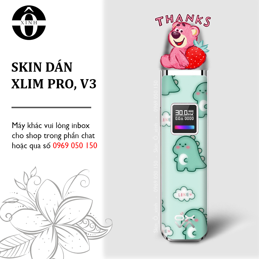 Miếng dán skin cho Xlim Pro/ V2 / favostix / riil x / feelin / avocado / gotek...in hình stic nhiều mẫu cực đẹp