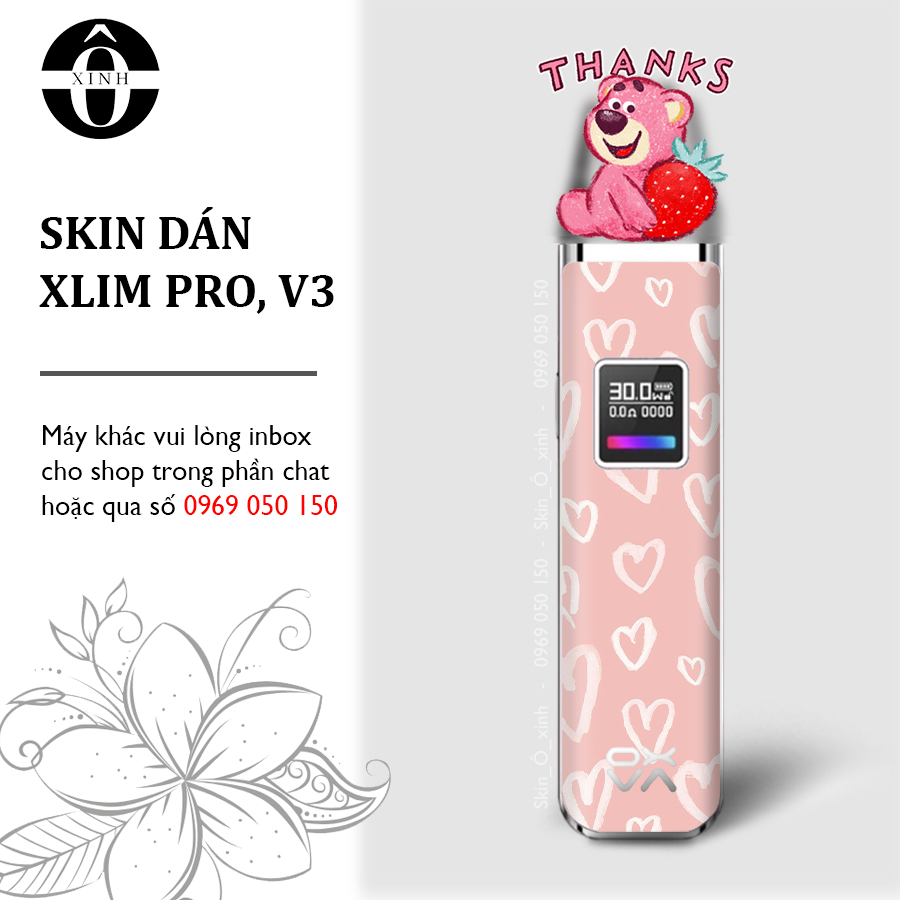 Miếng dán skin cho Xlim Pro/ V2 / favostix / riil x / feelin / avocado / gotek...in hình stic nhiều mẫu cực đẹp