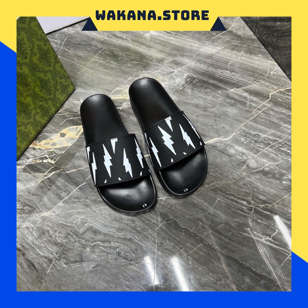 Dép nam quai ngang bulong họa tiết tia sét hottrend 2023