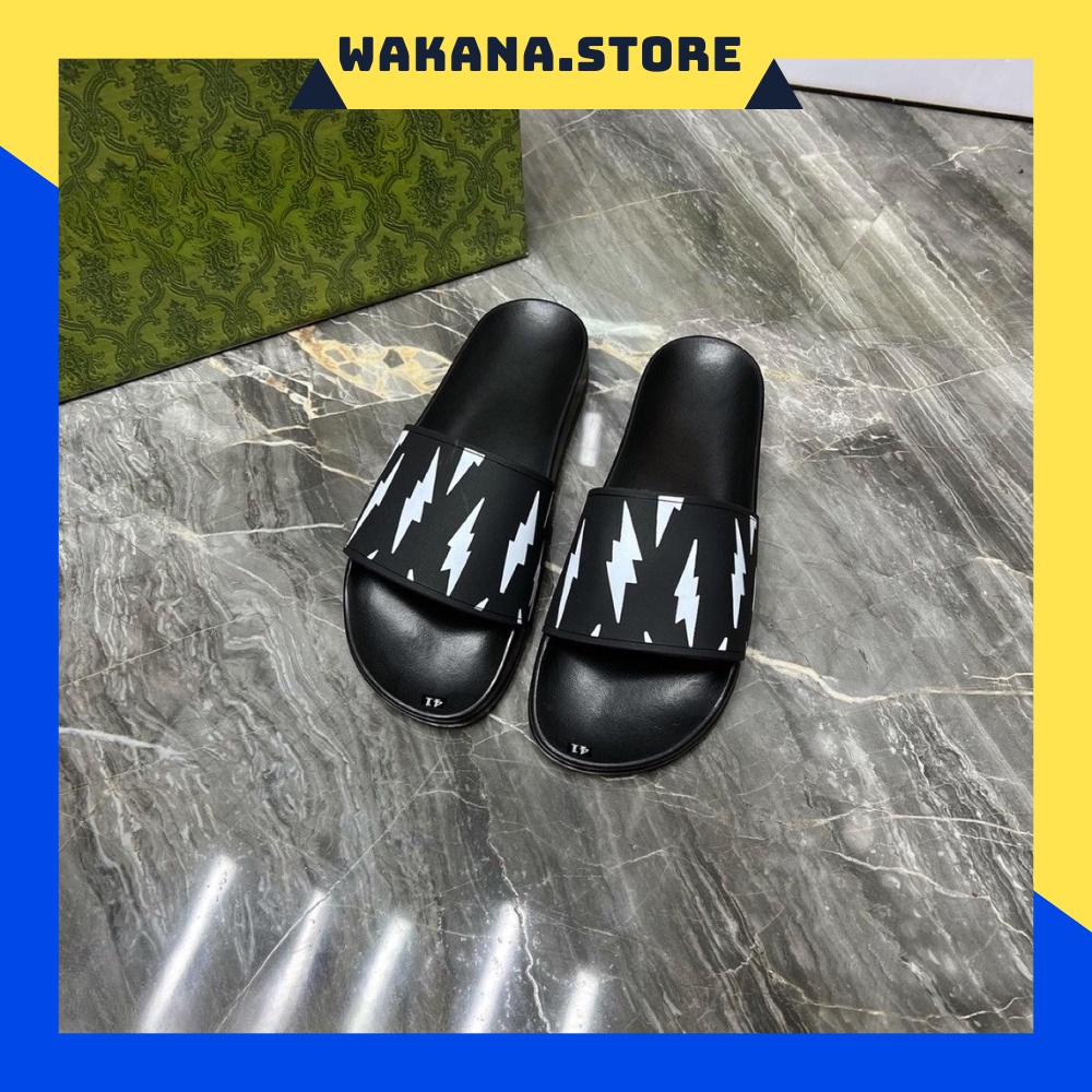 Dép nam quai ngang bulong họa tiết tia sét hottrend 2023