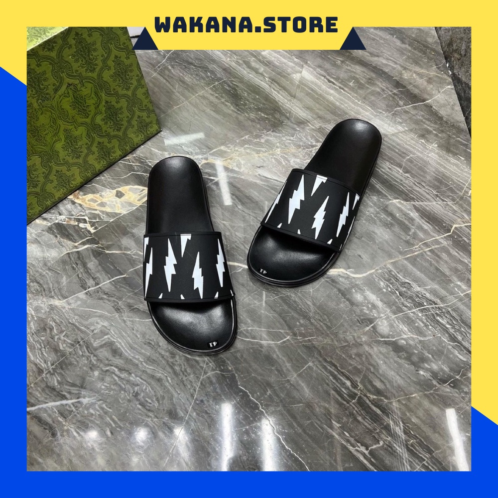 Dép nam quai ngang bulong họa tiết tia sét hottrend 2023
