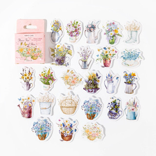 Hộp 46 chiếc sticker BÓ HOA DẠI BÌNH YÊN dùng trang trí sổ Bullet Journal, decor thư thiệp quà tặng - Tanpopo Sticker